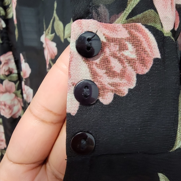 Sheer Pink Rose Kimono Duster - Picture 5 of 5